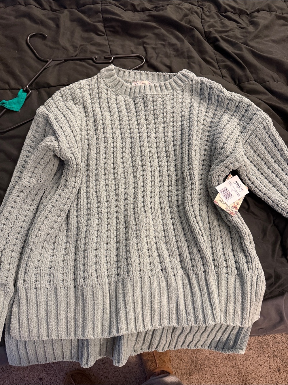 Pink Republic Women's Pale green Textured Crewneck Sweater